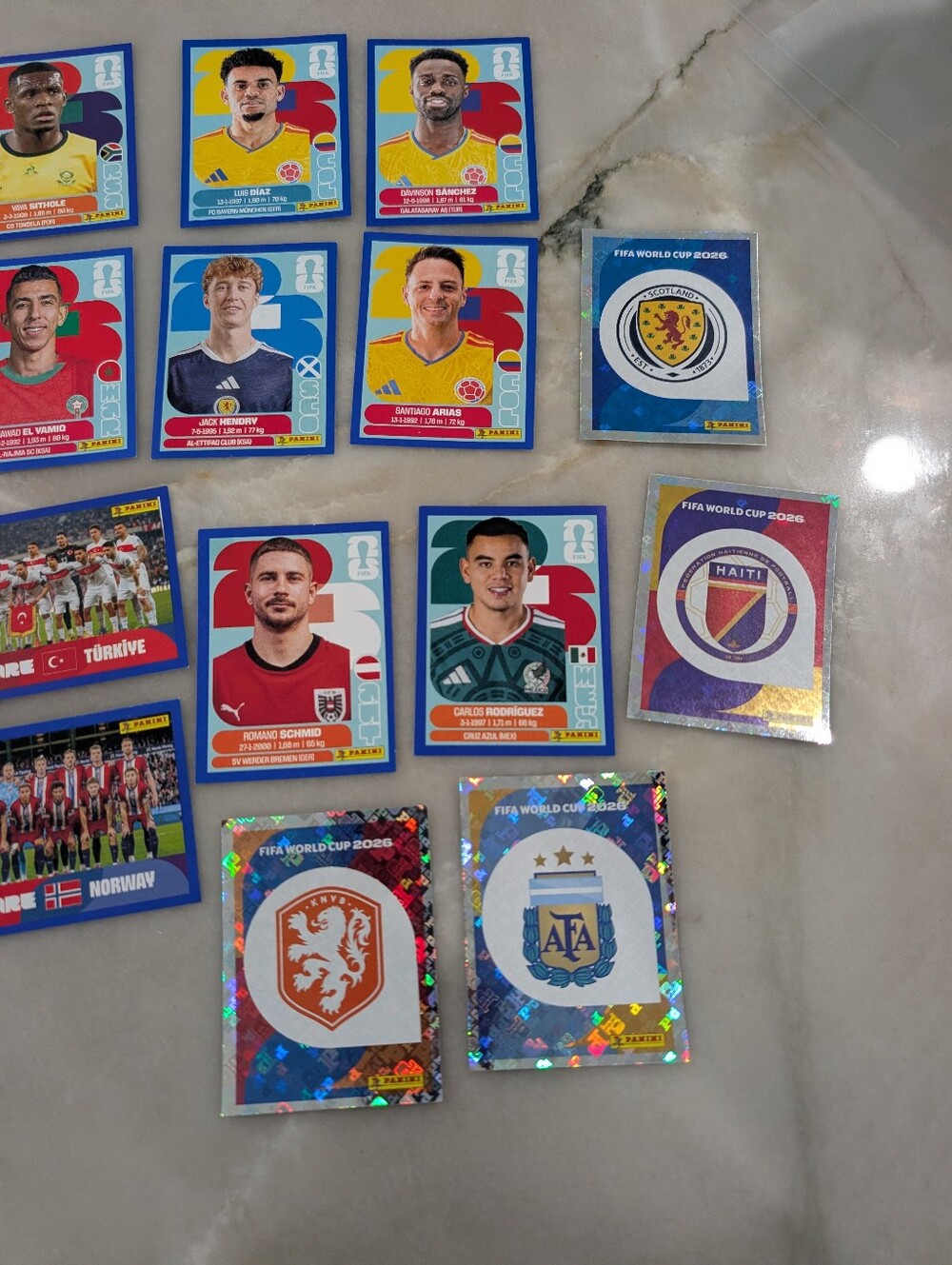 Panini FIFA World Cup 2026 Sticker Lot - Blue Borders And Team Crests
